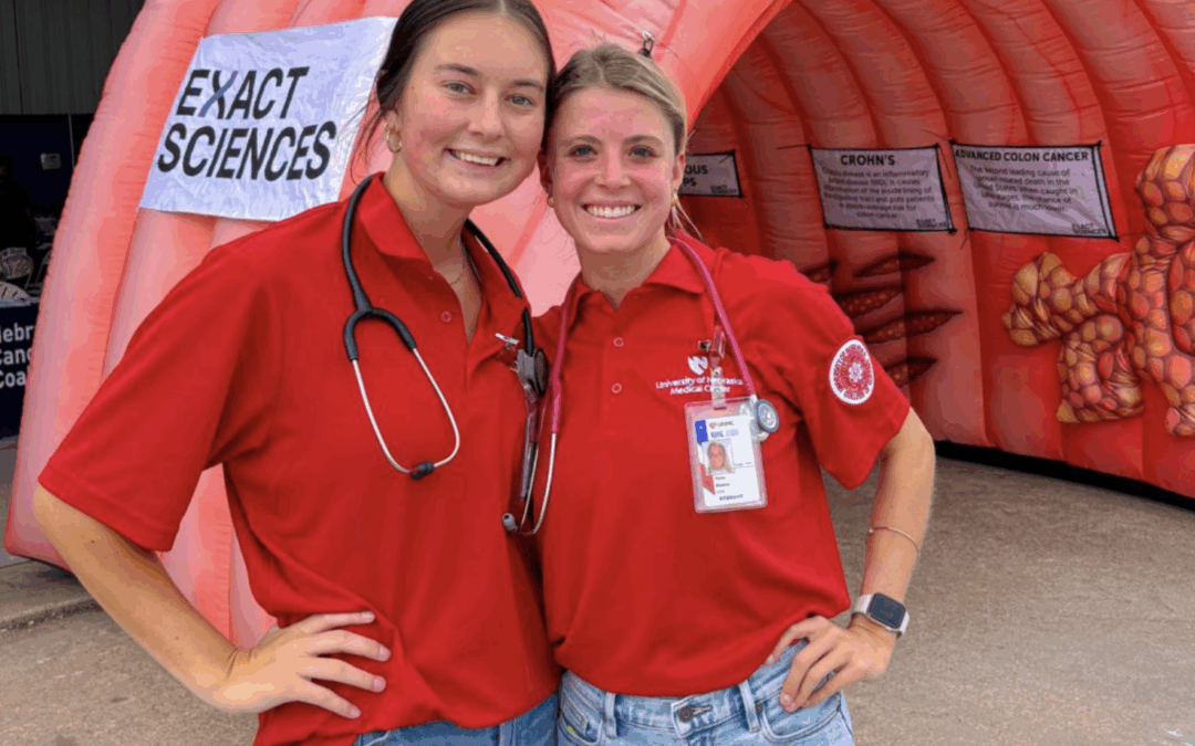 Olivia Kvols and Karly Hanna, nursing students, took a field trip to Husker Harvest Days.